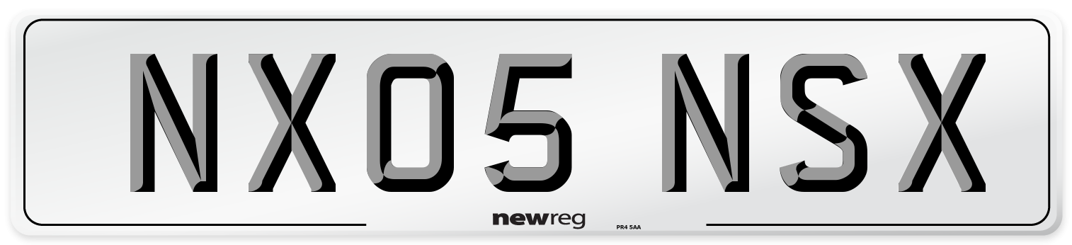 NX05 NSX Number Plate from New Reg